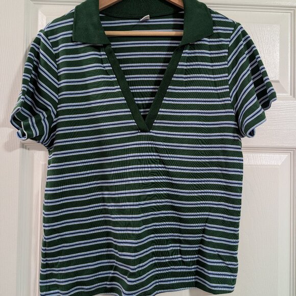 Green Stripe Polo Shirt - Picture 1 of 3